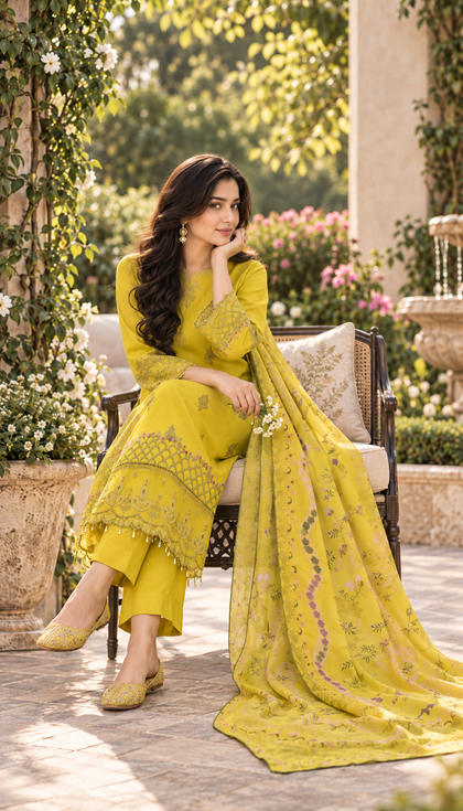 3-Piece Suit – Shirt, Trouser & Dupatta