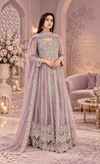 ZAW Fashion Dusty Mauve Embroidered Maxi with Dupatta