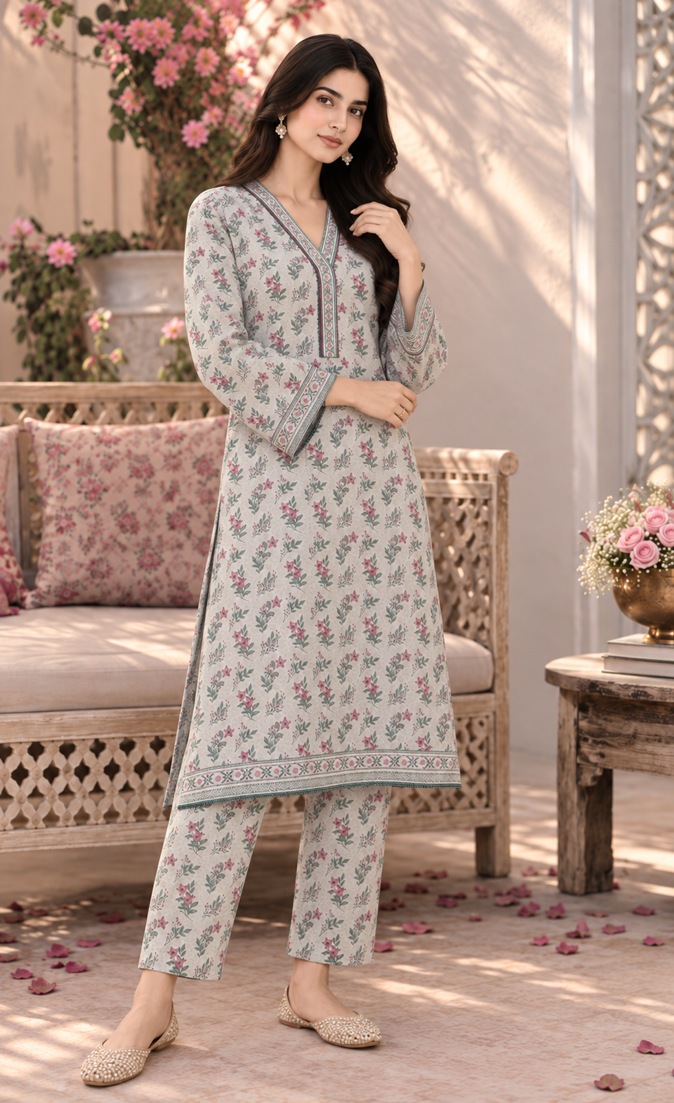 Tawakkal Sage Green & Blush Floral